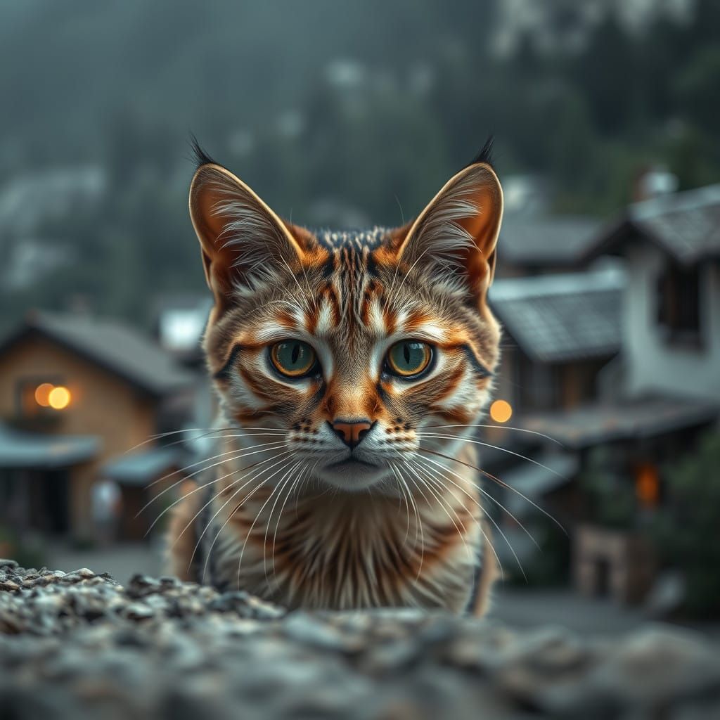 Feline Metropolis in Vivid HDR Detail