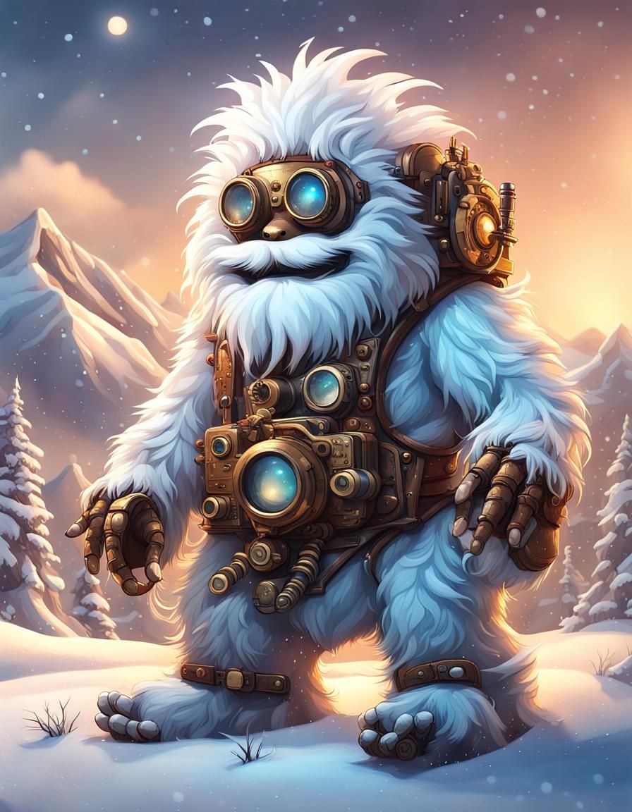Steampunk Yeti, unusual seen