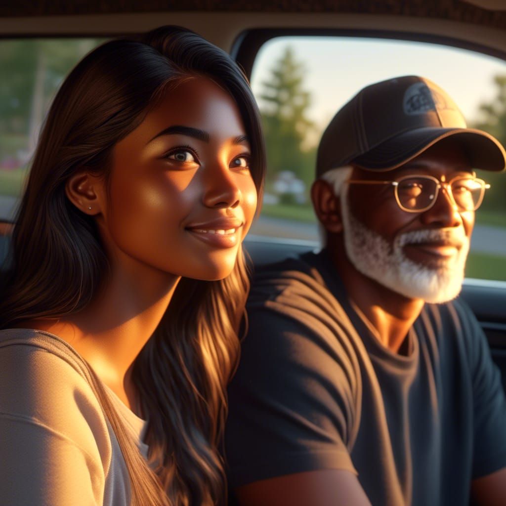 Father's Farewell: Hyperrealistic Portrait of College Depart...