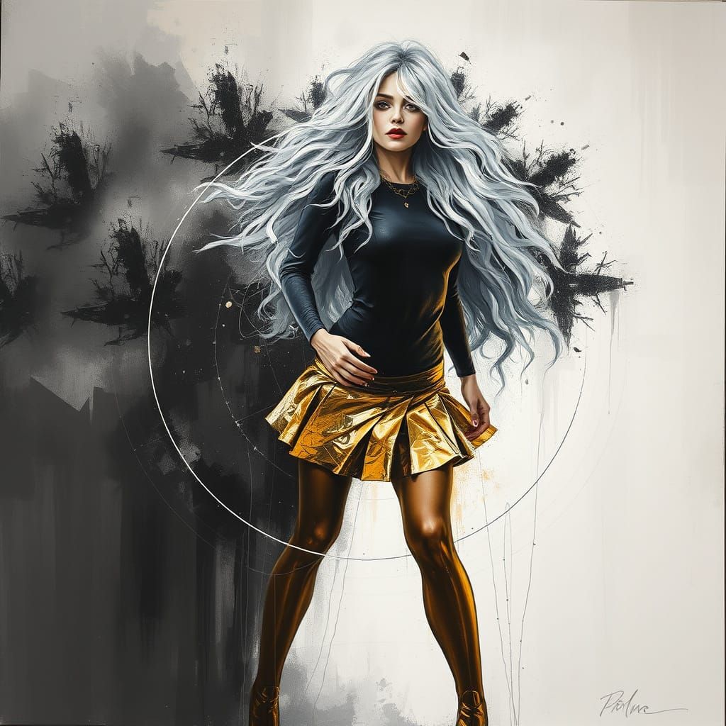 Cosmic Portal in Impressionistic Charcoal Art