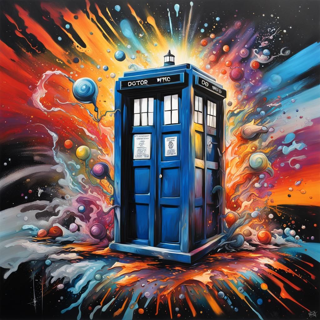 Doctor Who Graffiti Art in Spray Paint Style
