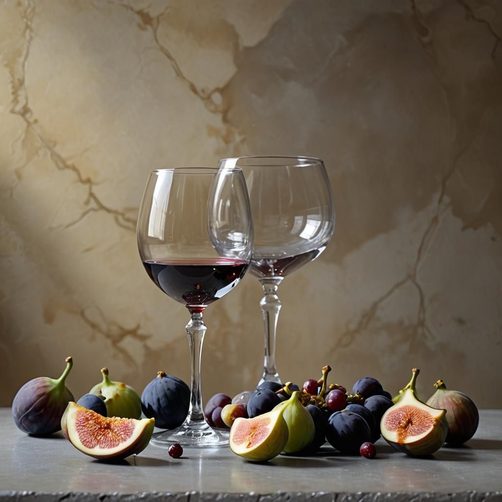 Ethereal Glass Still Life in Baroque Style