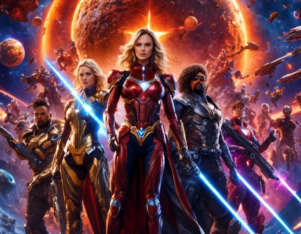 Hyperrealistic Defenders Unite Against Cosmic Threat