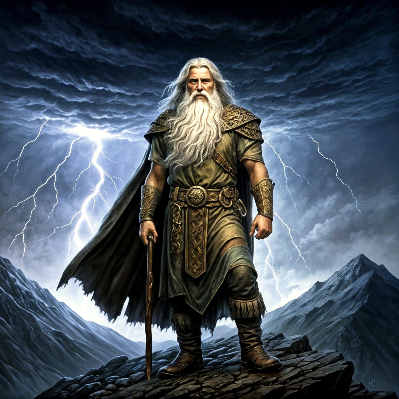 Dagda in Celtic Clothes Oil Painting