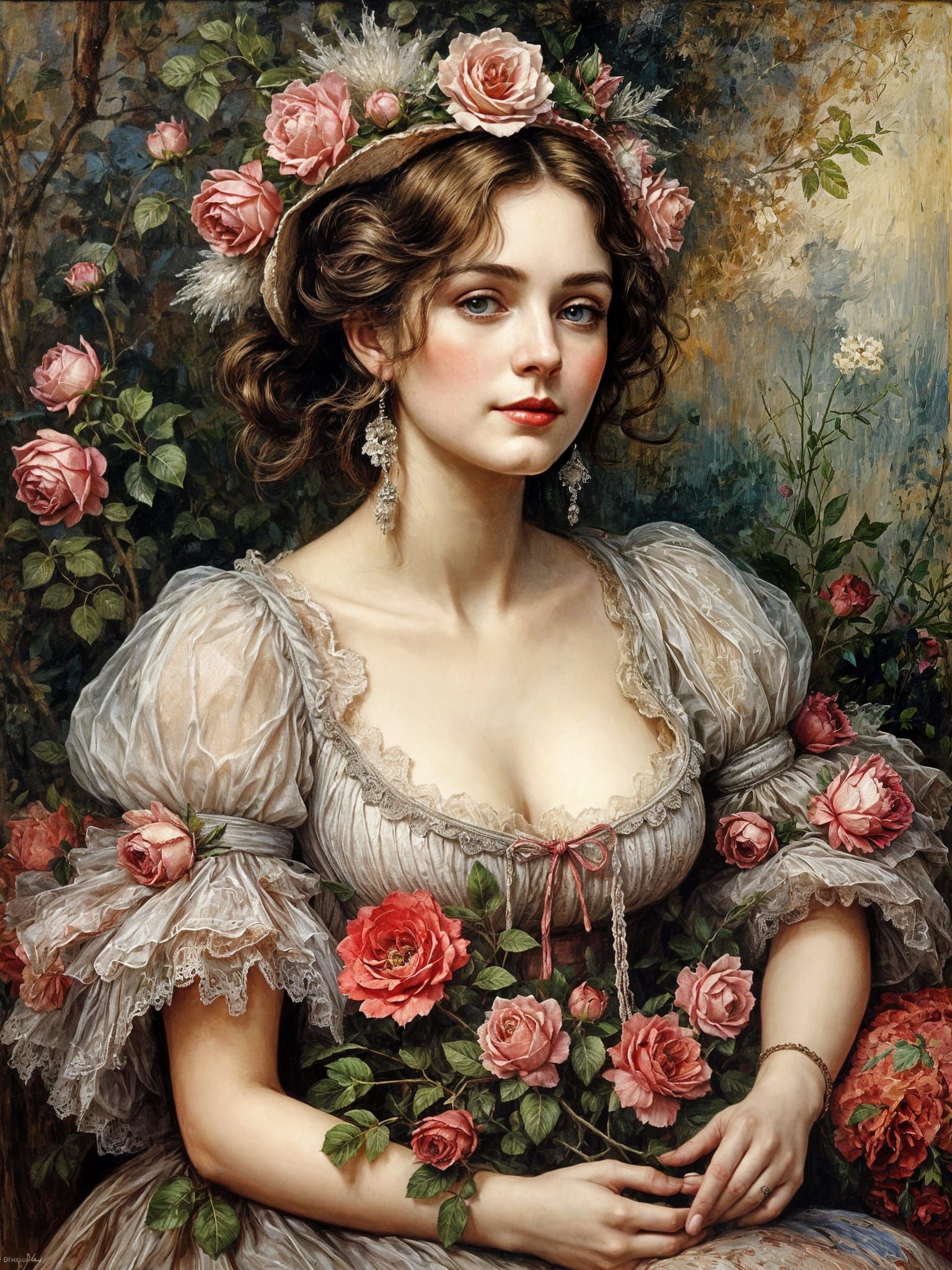 Portrait of a Young Woman in the Style of a Polish Impressio...