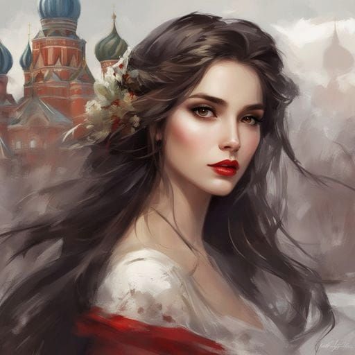 Beautiful Russian Girl Portrait in Detailed Style