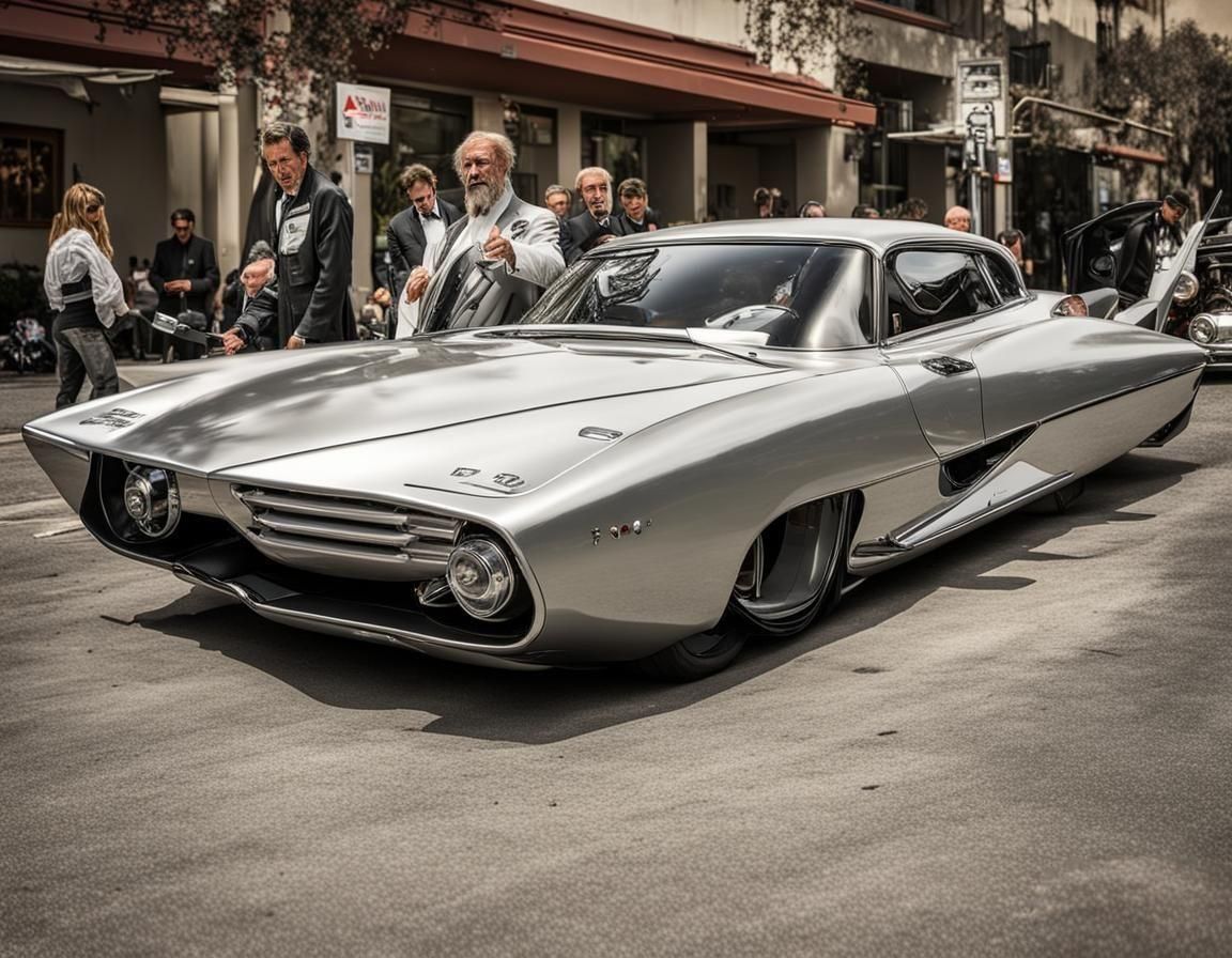 Futuristic Cars with Energy Bolts in Magical Realism