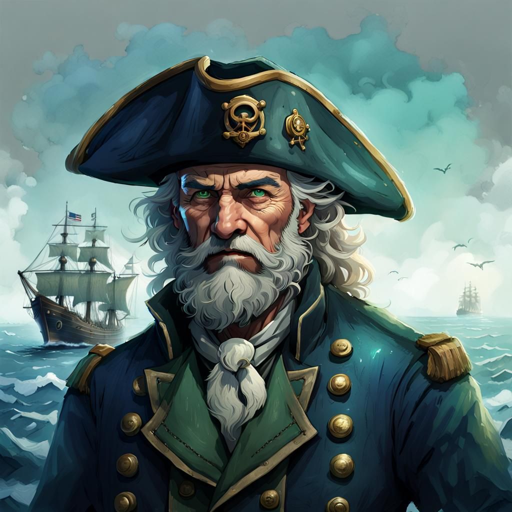 Detailed Portrait of a Weathered Sea Captain