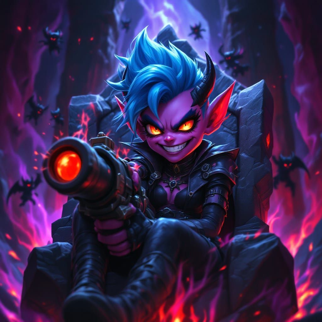 Little Demon Tristana on Jagged Throne