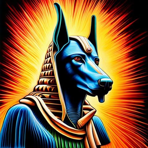 Hyperrealistic Anubis with Intricate Details