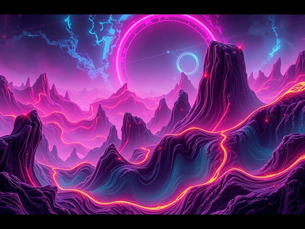 Fractured Beauty in Cyberpunk Metropolis