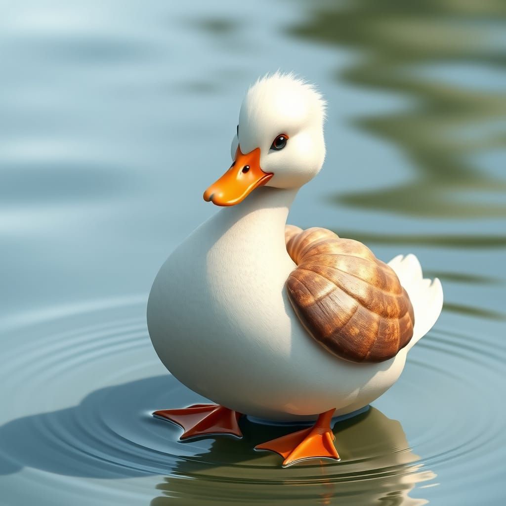 Duck with Seashell Body: AI Generated Image