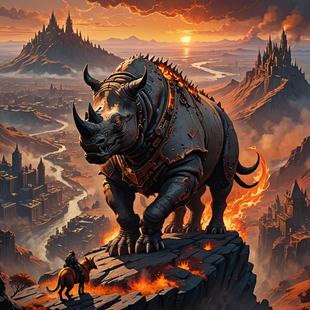 Steampunk Rhino-Hellhound Overlook in Unreal Engine 5