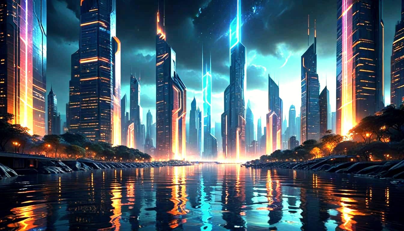 Cyberpunk Cityscape in a Parallel Universe
