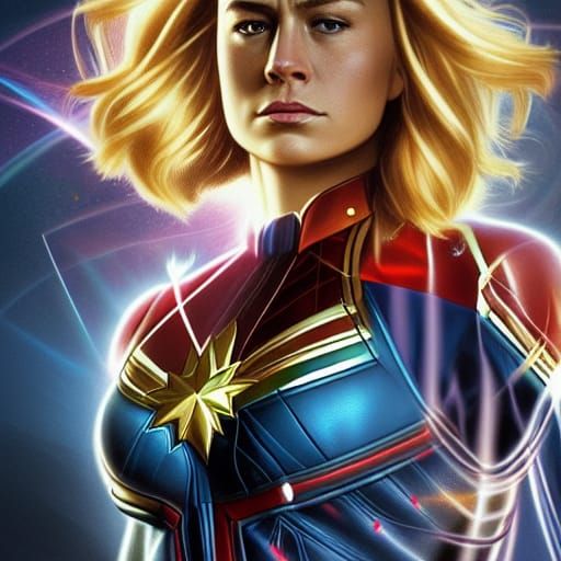 Hyperdetailed Portrait of Captain Marvel in Unreal Engine 5