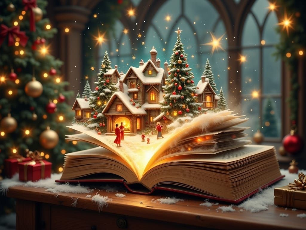 Enchanted Christmas Book Spills Festive Scenes