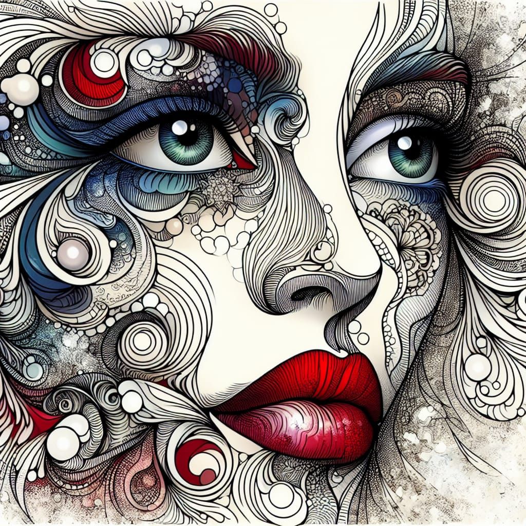 Ink Art Illustration in Pre-1912 European Style