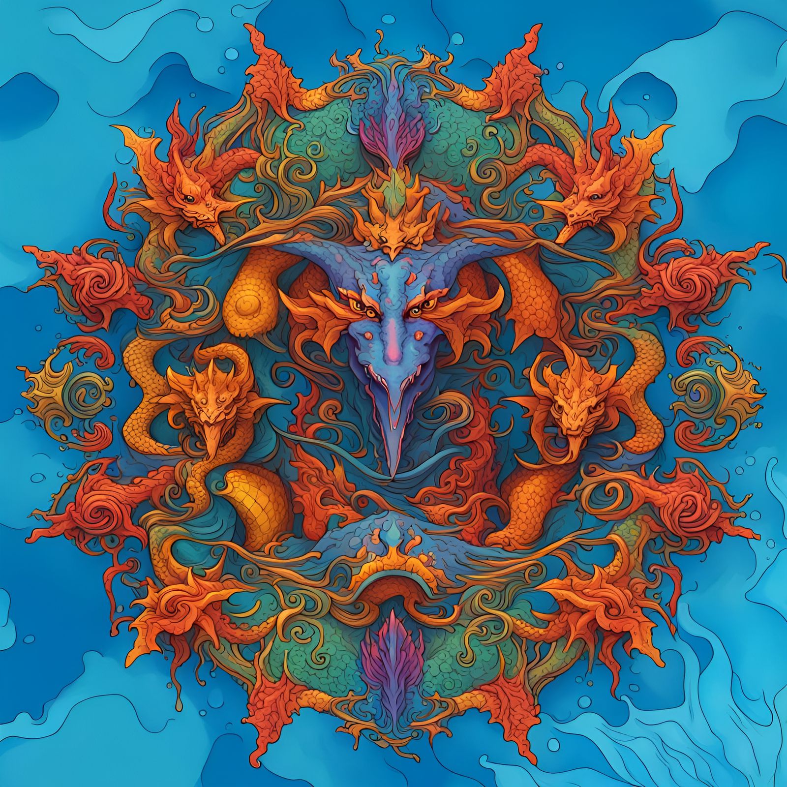 Vivid Dragon Splash Art Portrait