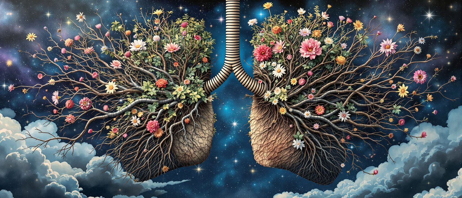 Human Lungs: Wires and Roots as Art