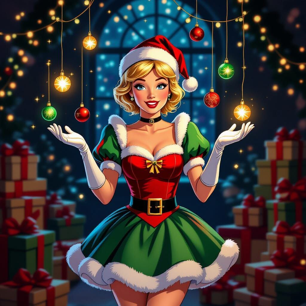 Retro Cinderella Juggling Christmas Ornaments