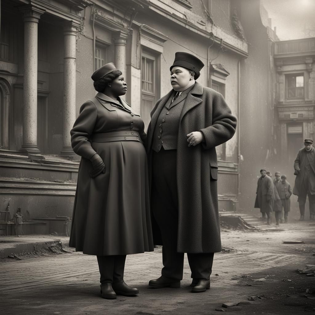 Lenin and a Modern Revolutionary: Detailed Matte Painting