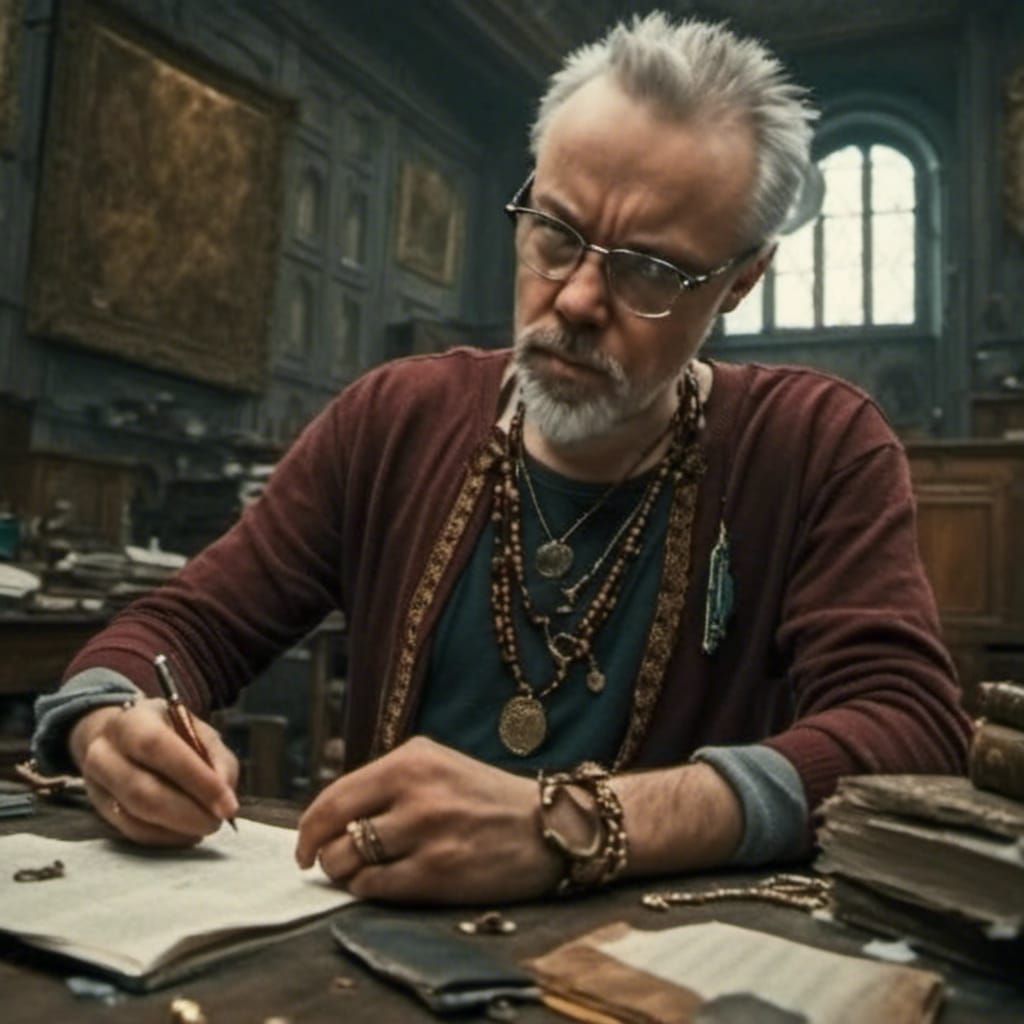 Detailed Office Portrait in Fantasy Concept Art Style