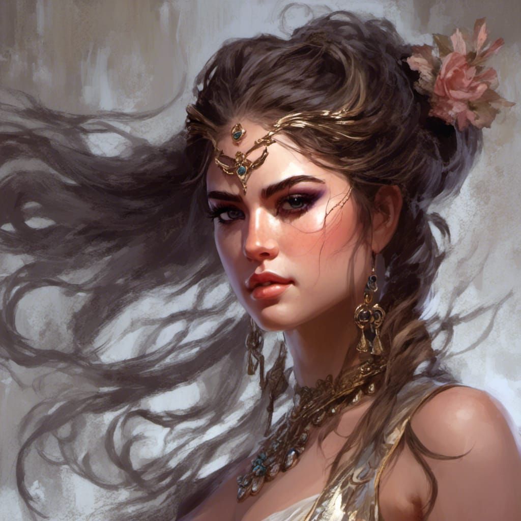 Fantasy Portrait in the Style of Rutkowski and Mucha