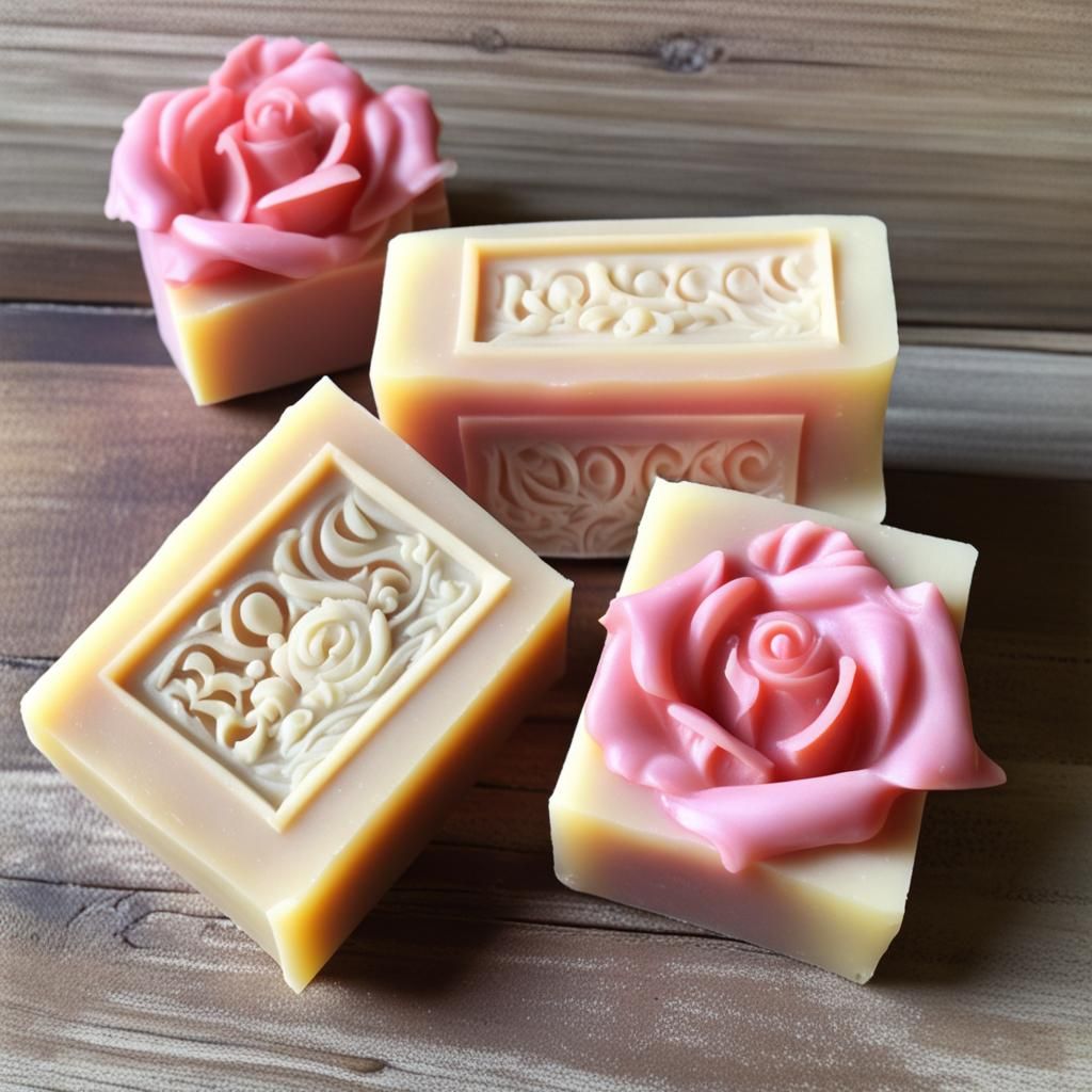 Rococo Rose Soap Bar: AI Generated Image
