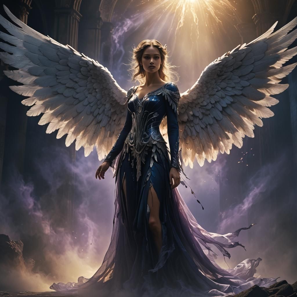 Angelic Woman in Dark Fantasy Concept Art