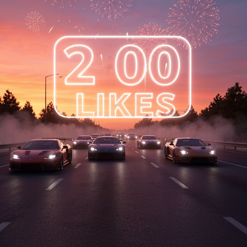 Sports Car Convoy Races into Sunset in Ultra-realistic Detai...