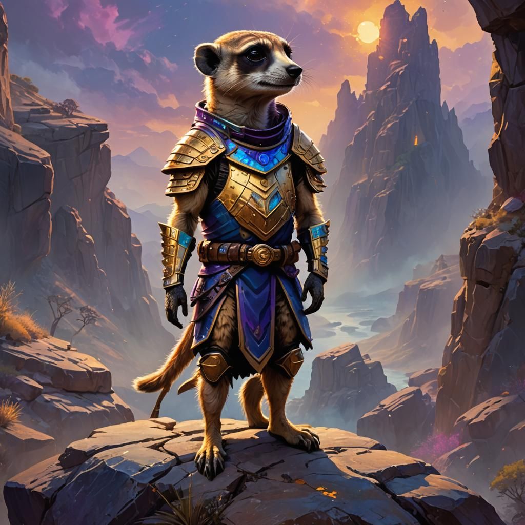 Meerkat Warrior in Golden Armor