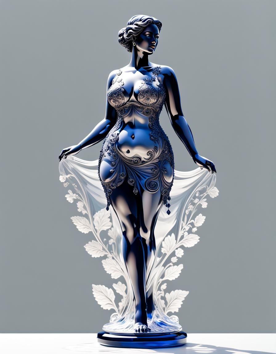 Transparent Glass Statue of Woman in Paris