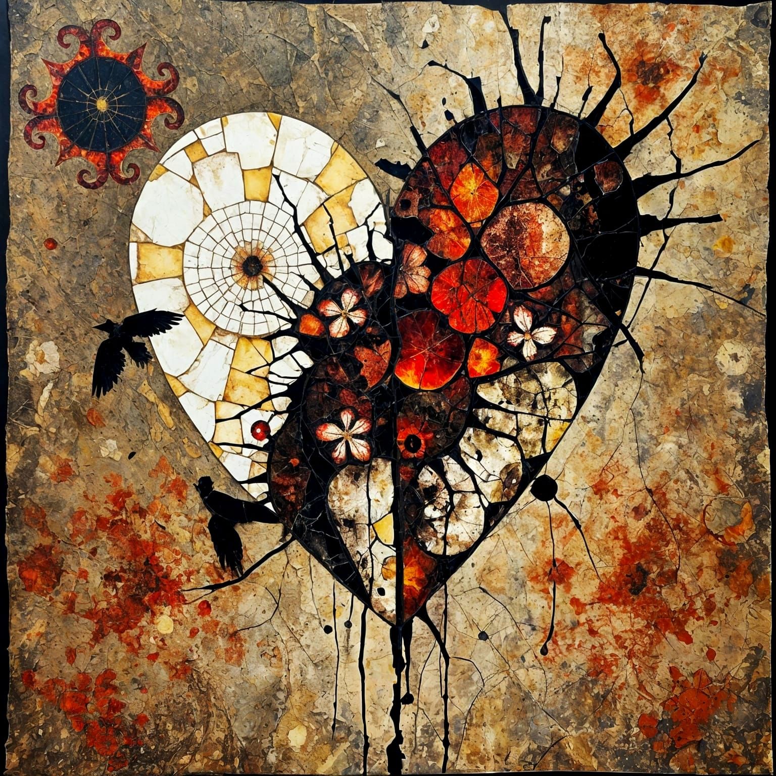 A Heart Shattered in Vibrant Colors