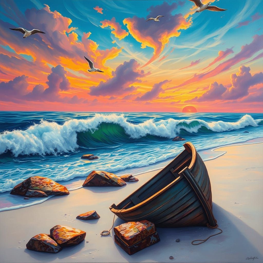 Vibrant Ocean Sunset in Radiant Colors