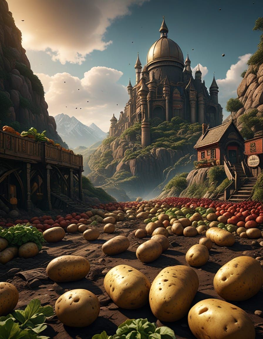International Potato Day: Detailed Fantasy Art
