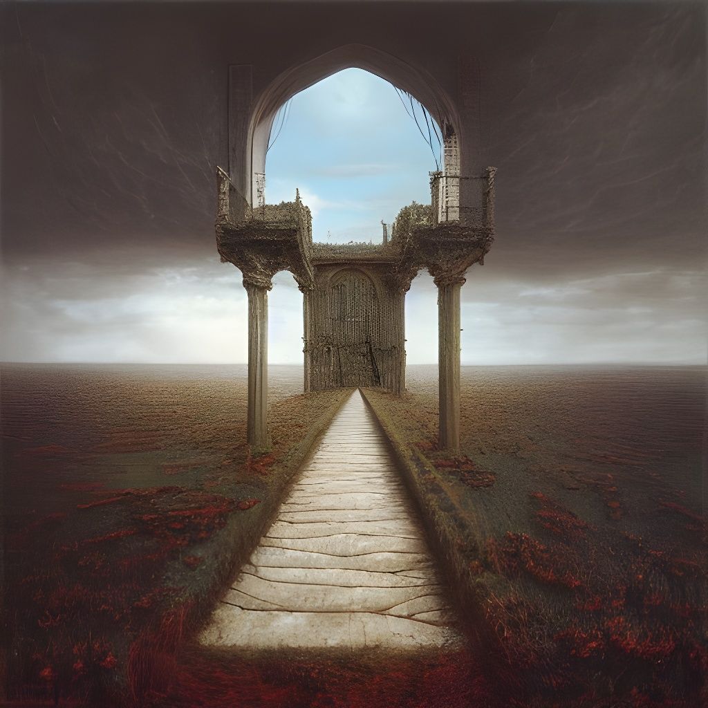 Surreal Gothic Landscape Photograph in 8K