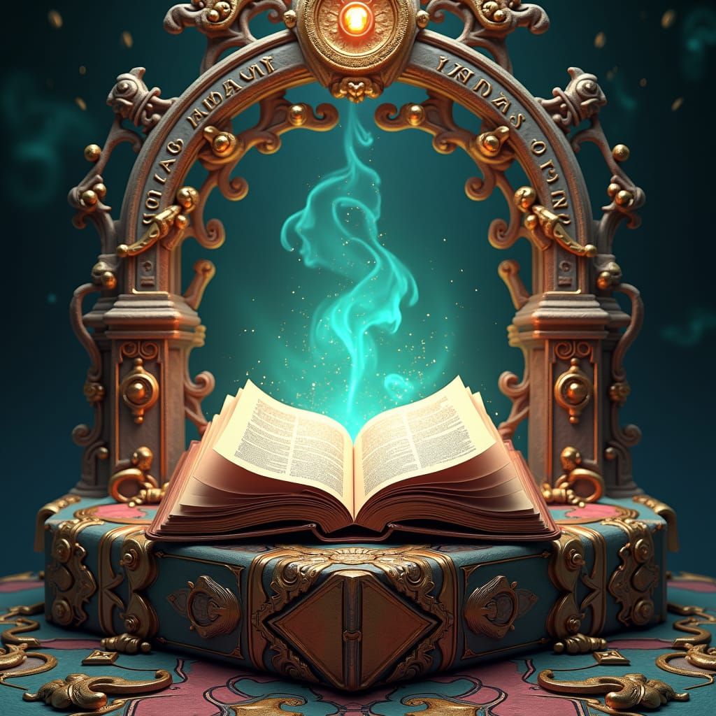 Mystical Dictionary in Dreamlike Digital Art