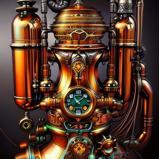 Steampunk Samovar in Copper and Brass