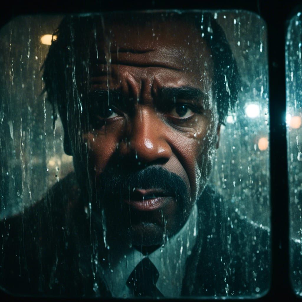 Eerie Surrealism: Man Stares Through Metro Window