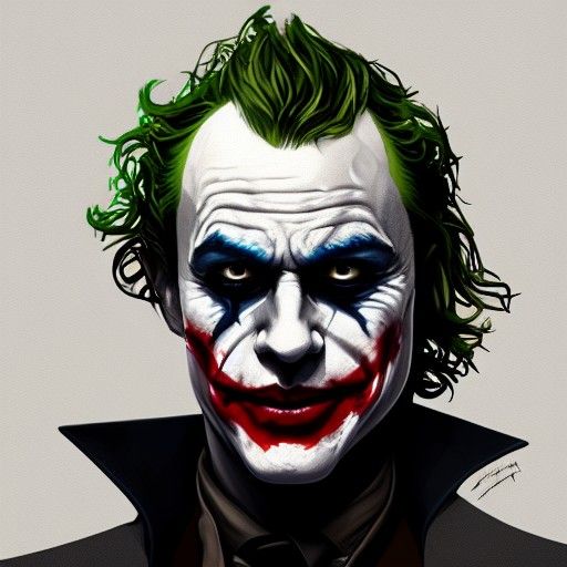 Hyperdetailed Joker Portrait in Art Nouveau Style