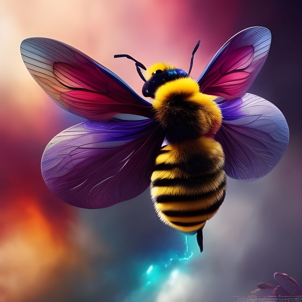 Cute Gigantic Bee in Fantasycore Style