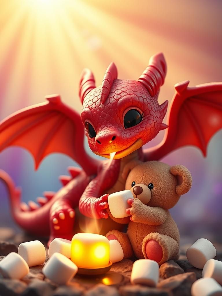 Lil Dragon roasting Marshmellows with his best bud