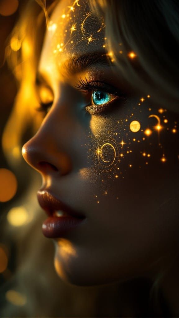 Surreal Eclipse Portrait in Ethereal Light