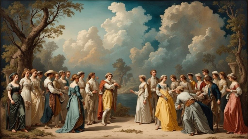 Moliere's Troupe on a Surreal Stage