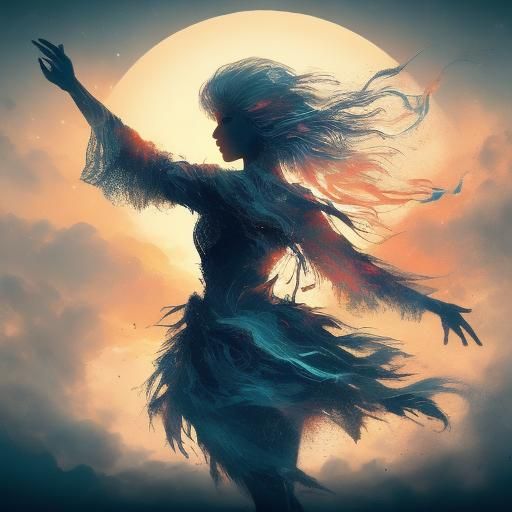 Ethereal Dancer in a Whimsical Landscape