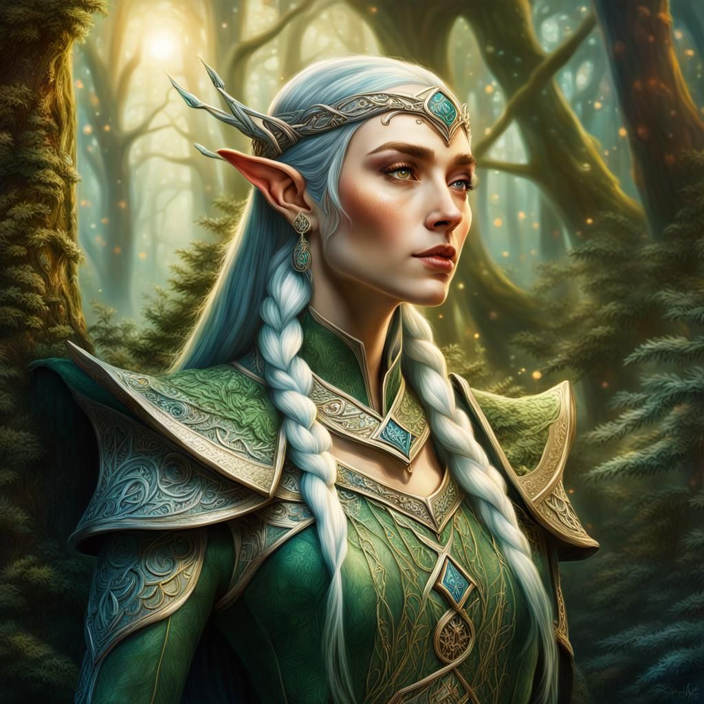 Enchanting Elves Healing Forest as Digital Art