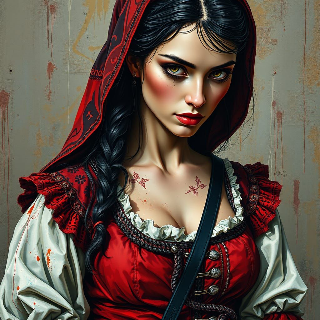 Fada Loira in Medieval Seda Dress, Broken Hourglass in Hand