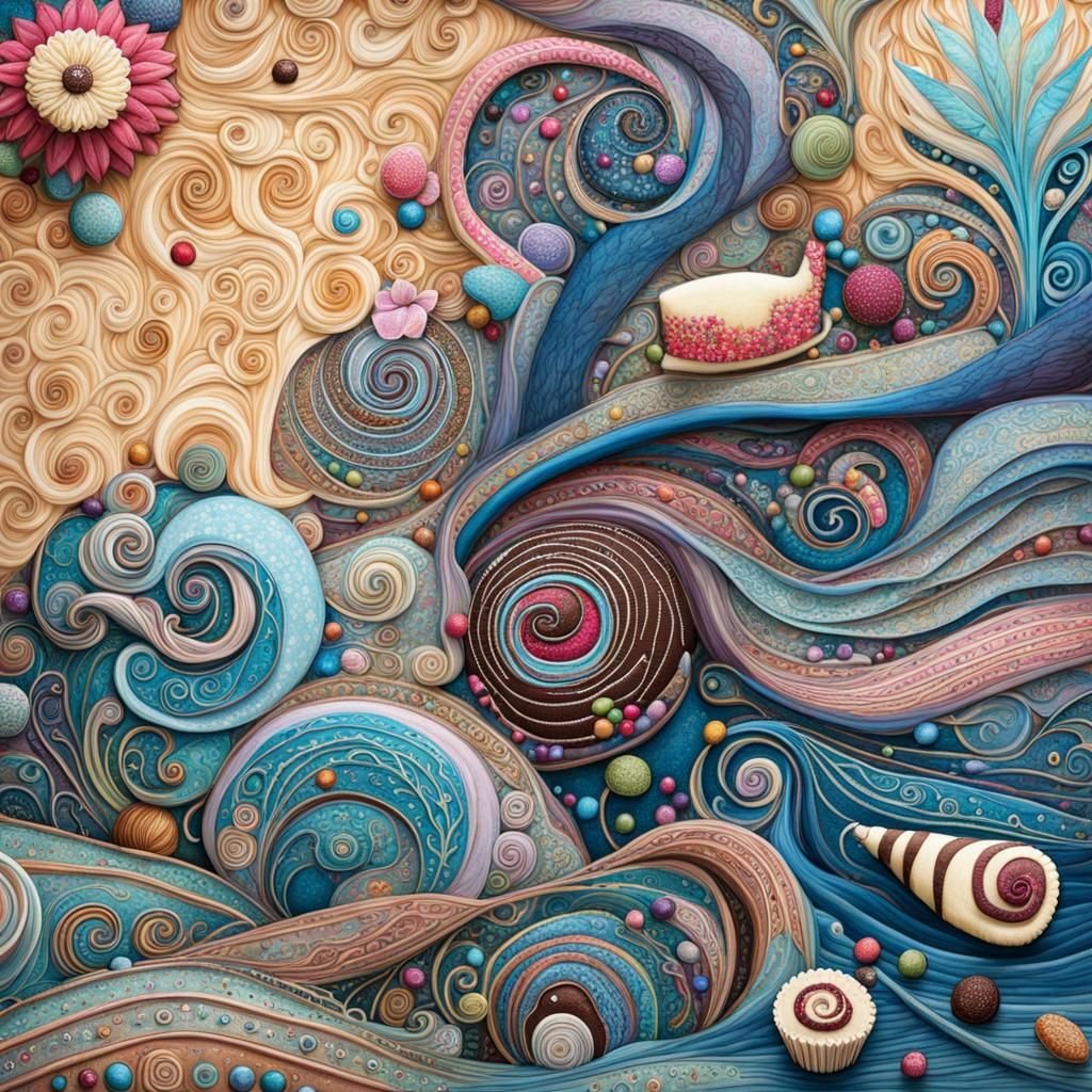 Sweet Fantasy Land in Art Brut Style