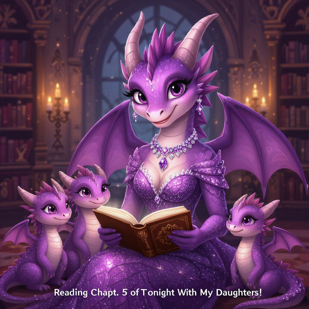 Purple Dragon Mother Reads to Daughters