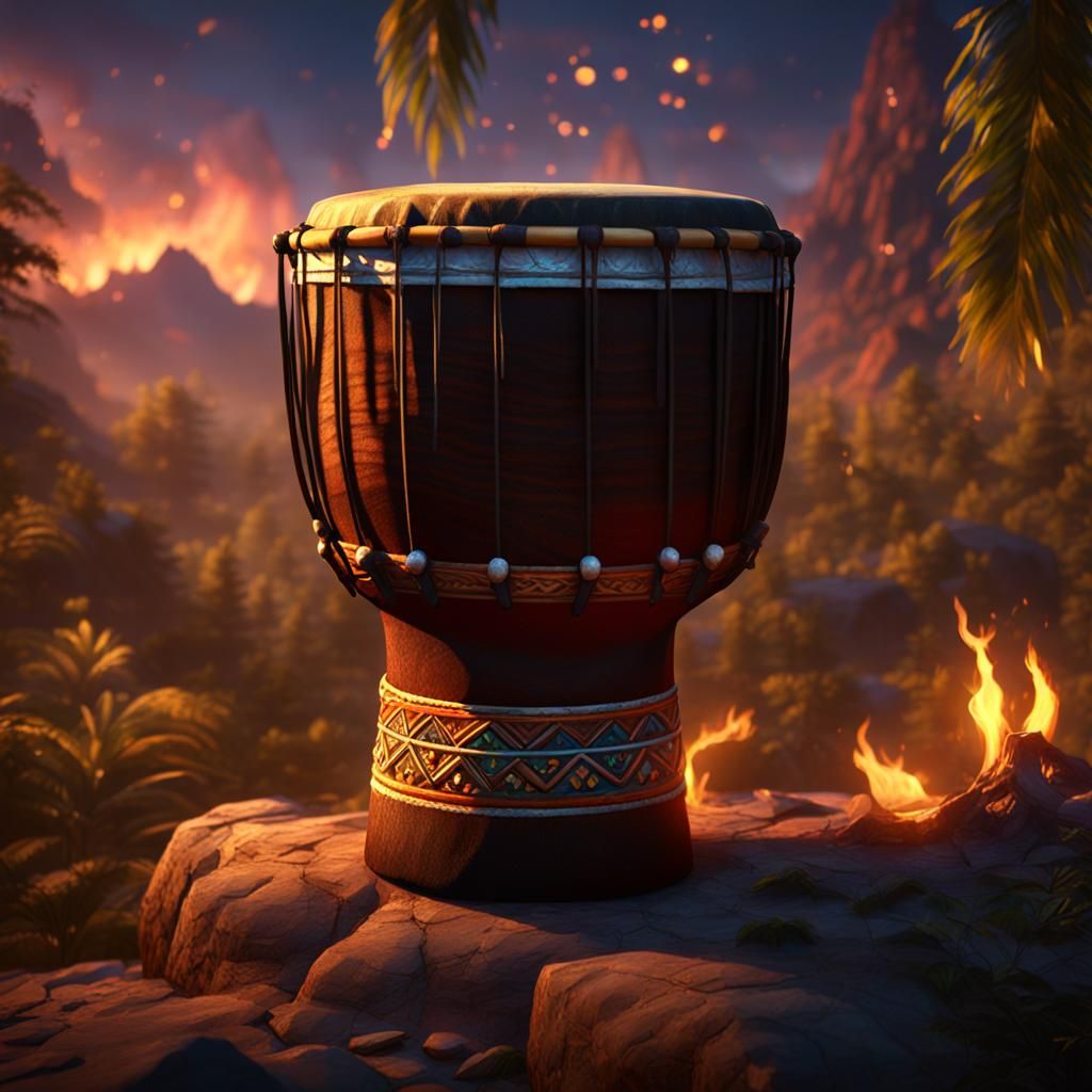 Epic Djembe and Bata Drums at Night